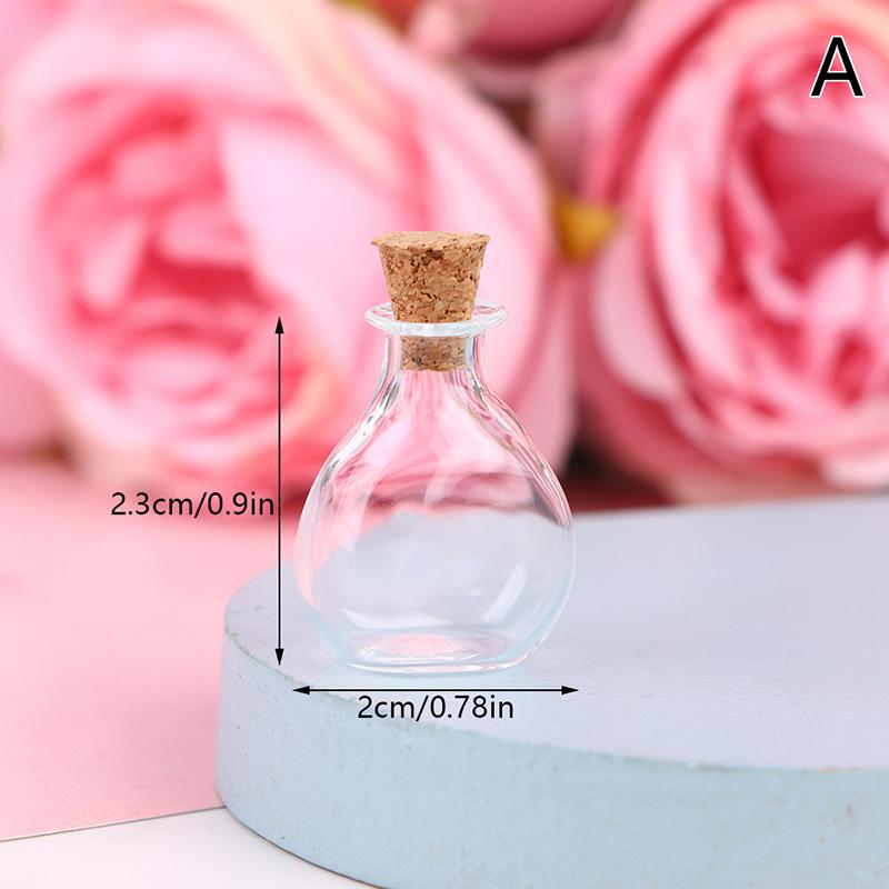 1:12 Dollhouse Mini Wish Bottle Glass Storage Bottle W/Cork Candy Jar Home Decor