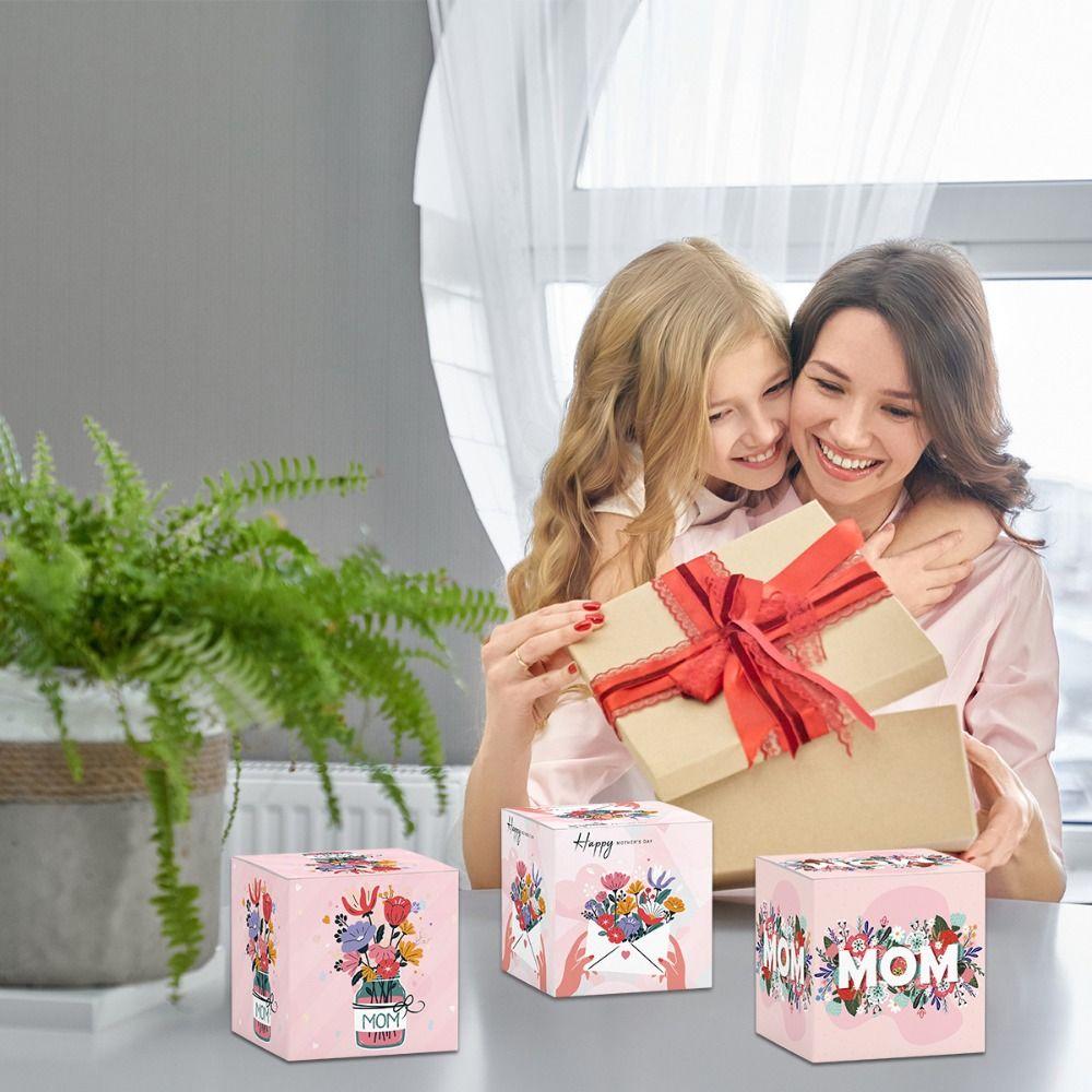 12pcs Colorful Snack Candy Boxes Cartoon Cookie Box Mother's Day Gift Boxes  Birthday Supplies