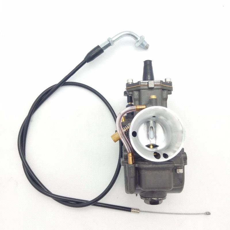 New Carburetor & Cable 30mm PWK30 Racing Flat Side Replace Keihin OKO Carb Chrome
