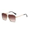 Sunglasses Men Stylish Gradient Big Frame Sun Glasses Women Classic Style Square Metal Shades Eye Wear Classic Gafas Oculos De Sol UV400 Protection