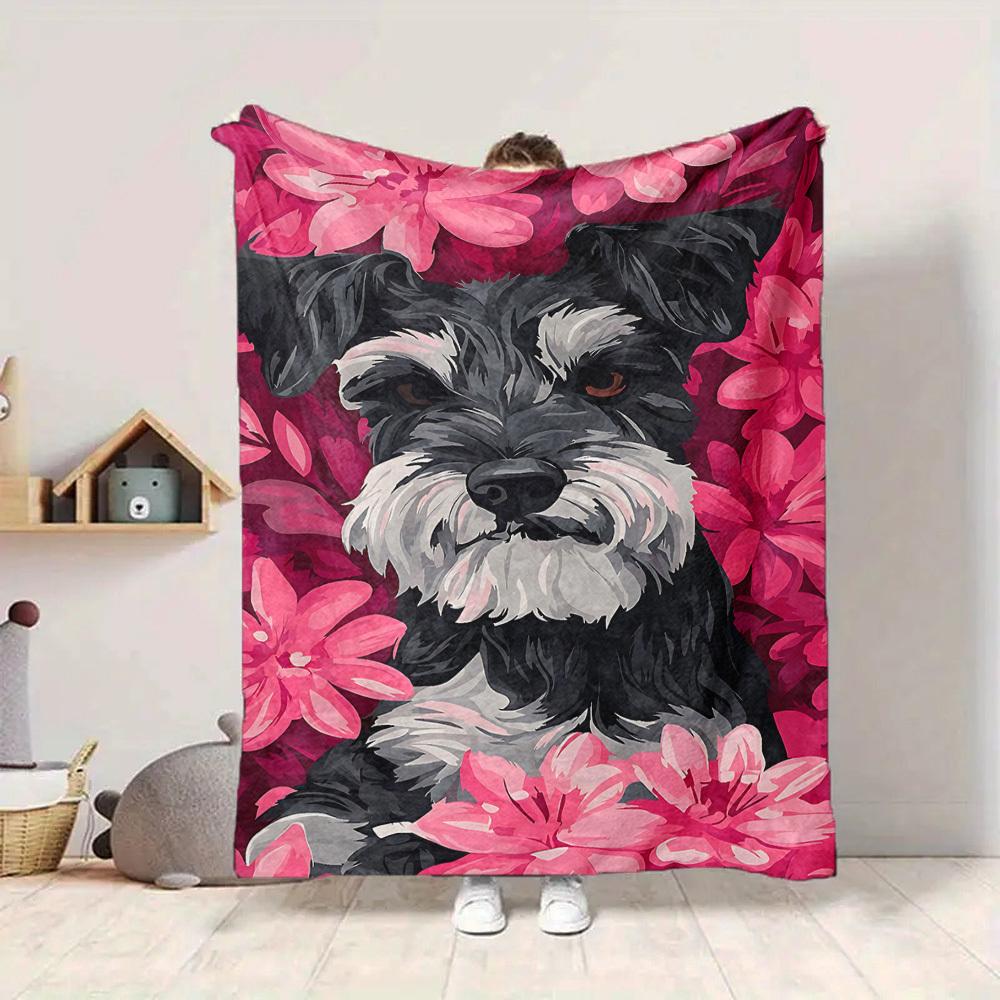 1pc Dog Print Soft & Warm Polyester Knit Blanket, Digital Printed, All-Season Throw for Napping, Traveling, Sofa Yy250906039