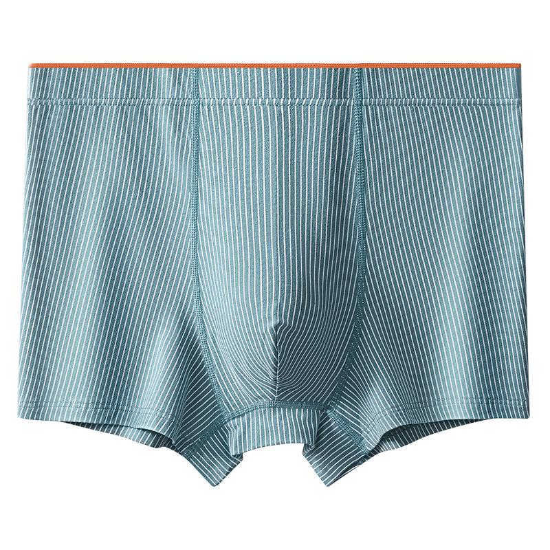 

Men s Spring and Autumn Sports Casual Striped Cotton Flat Angle Underwear 4XL море синього кольору