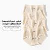 Ladies Spring and Autumn Sweet Floral Pure Cotton 10A Antibacterial Extended Crotch Waist Triangle Briefs