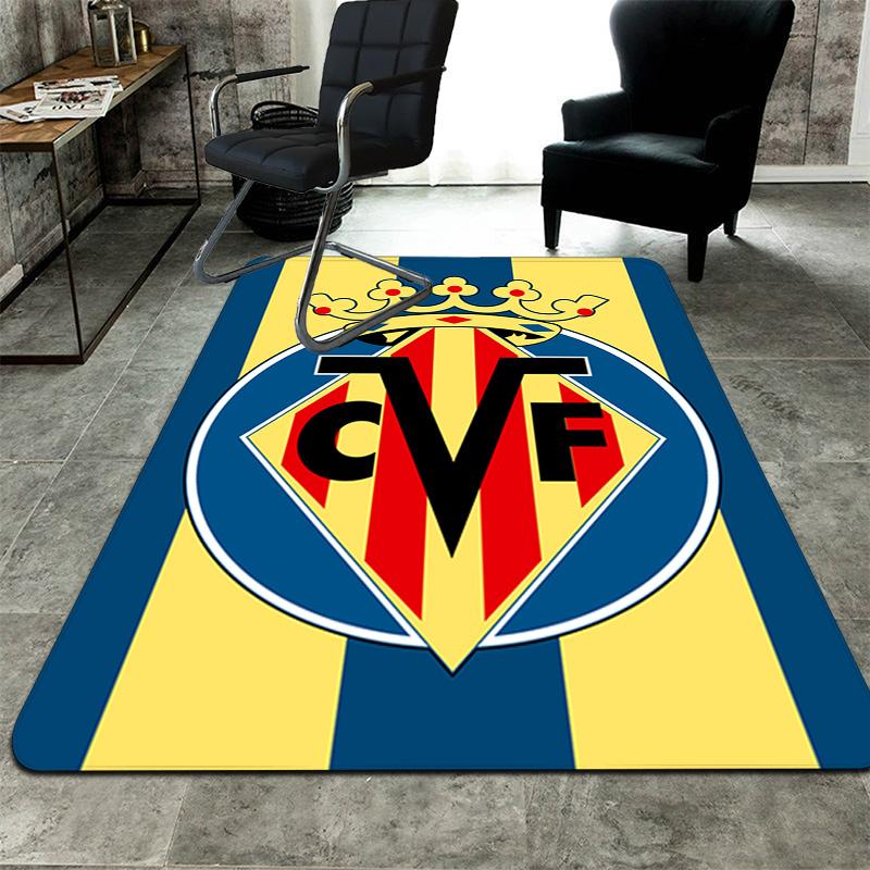 Villarreal FC Pattern Rug Floor Mat for Living Room or Bedroom Soft and Comfortable Carpet a Gift for Birthday and Holiday.