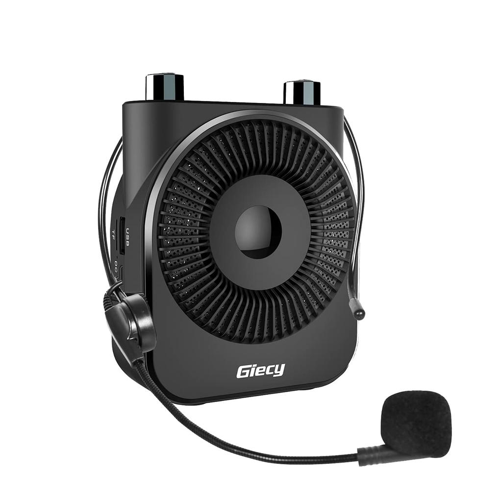 Giecy Portable Mini Megaphone, 20W, 2600mAh, PA System with USB and microSD Cards, Hands-Free Speaker, Ideal for Teacher Education, Events, Meetings,
