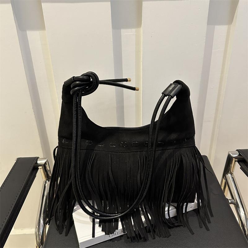 Borsa Tote da Donna Vintage Elegante con Frange Grande Capacità Borsa a Mano Chic per Tutti i Giorni