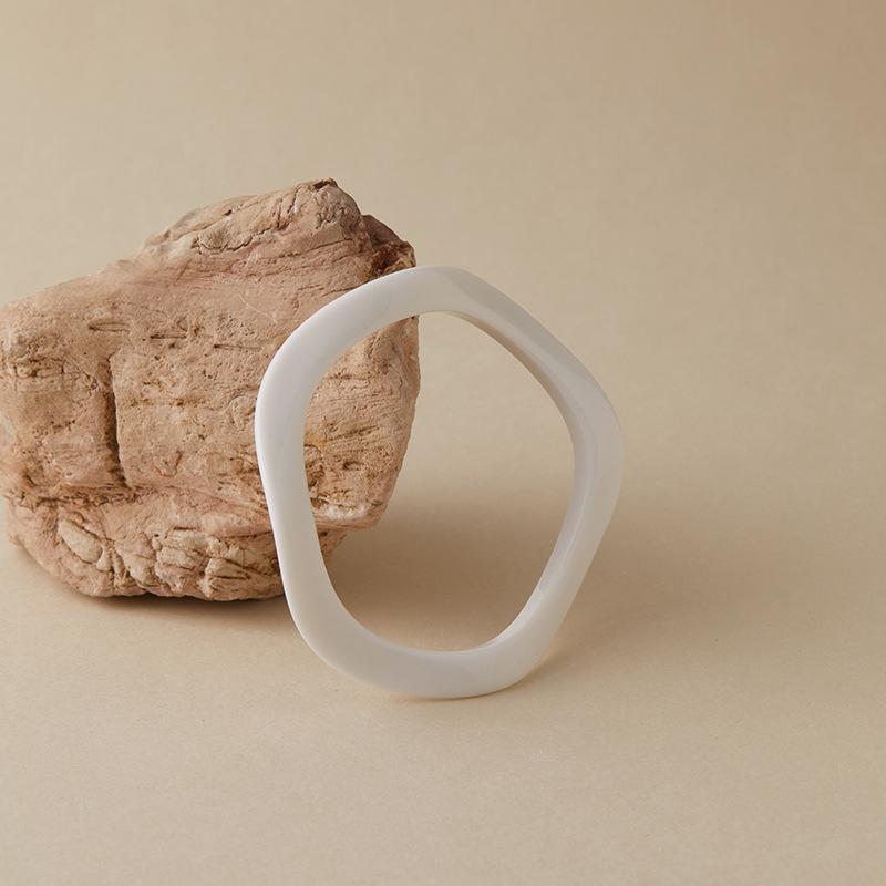 Bohemian Acrylic Bangle Geometric Hip Hop Irregular Wide Bracelet Europe American Style Exaggerated Retro Hand Ring Women