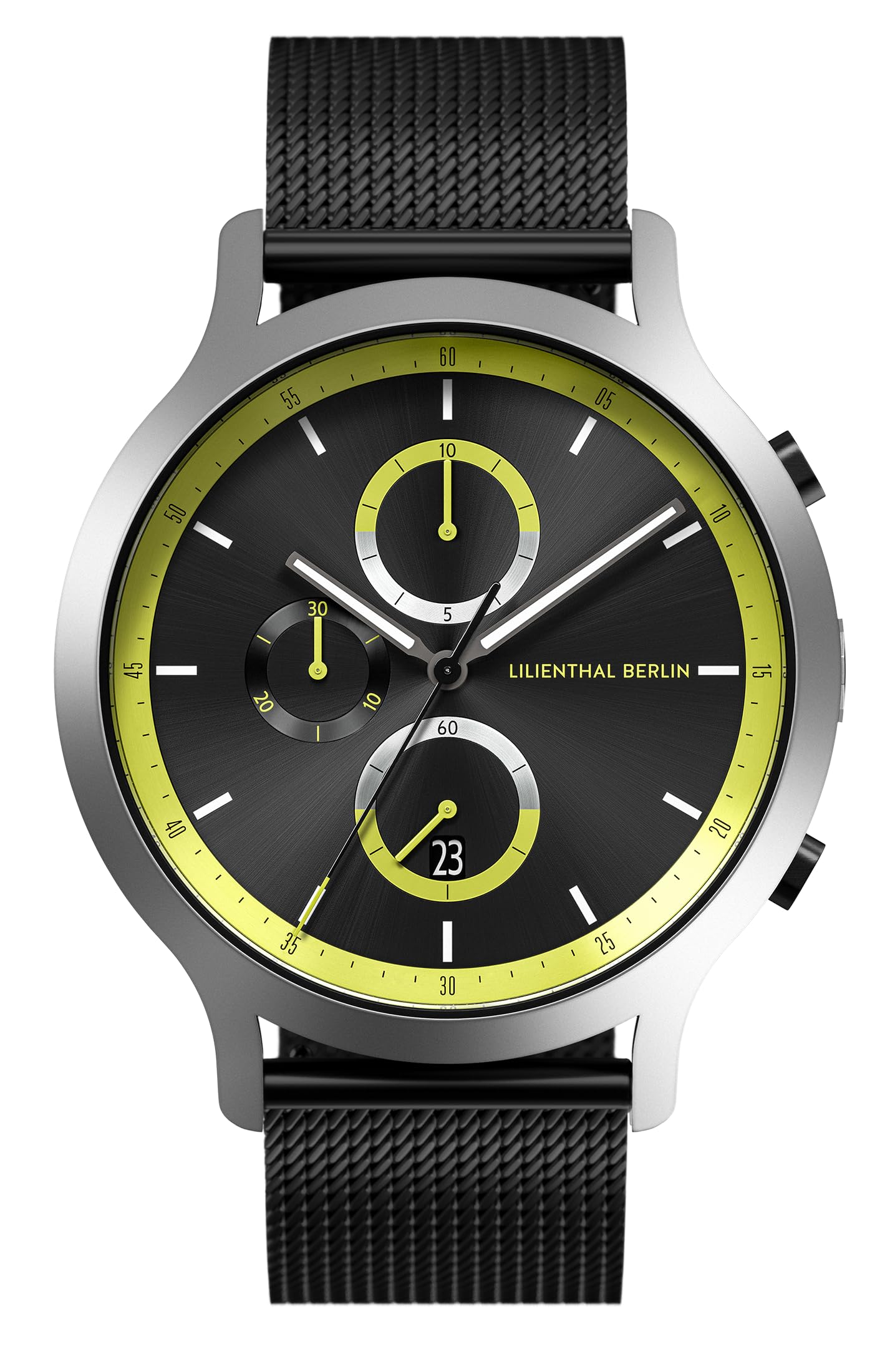 

Lilianthal Berlin Chronograph Watch with Date Made in Model Black Men s Display, Germany, C01-114-B023C, чорний