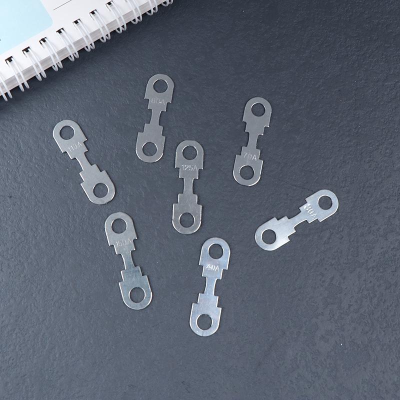 10Pcs 30A-150A 32VDC Automotive Car Flat Zinc Sheet Small Fuse Sheet For Car Fuse Round Hole Insert Fuse Auto Parts