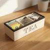 Tee-Aufbewahrungsbox Mehrkammer-Design Holz Heimdeko für Wohnzimmer, Café 3 Fächer