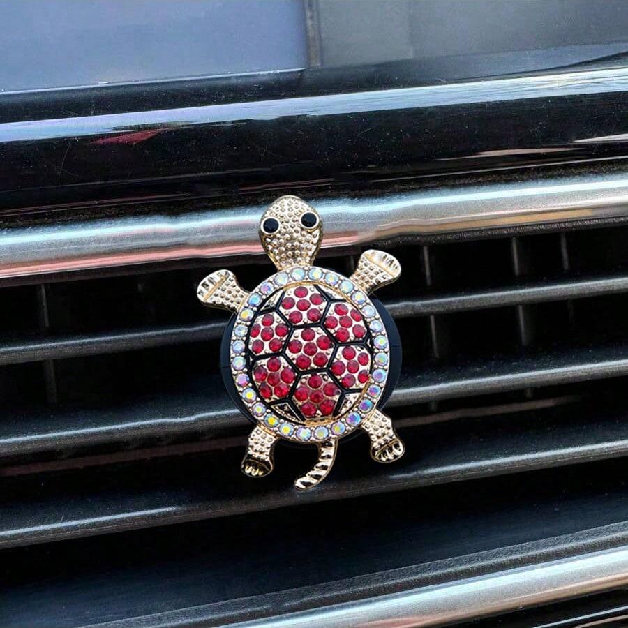 1 Stück Strass-Schildkröten-Design Auto-Lüftungsschlitz-Clip, Auto-Duftspender, Glänzende Dekoration, Lufterfrischer, Geschenk für Männer & Frauen