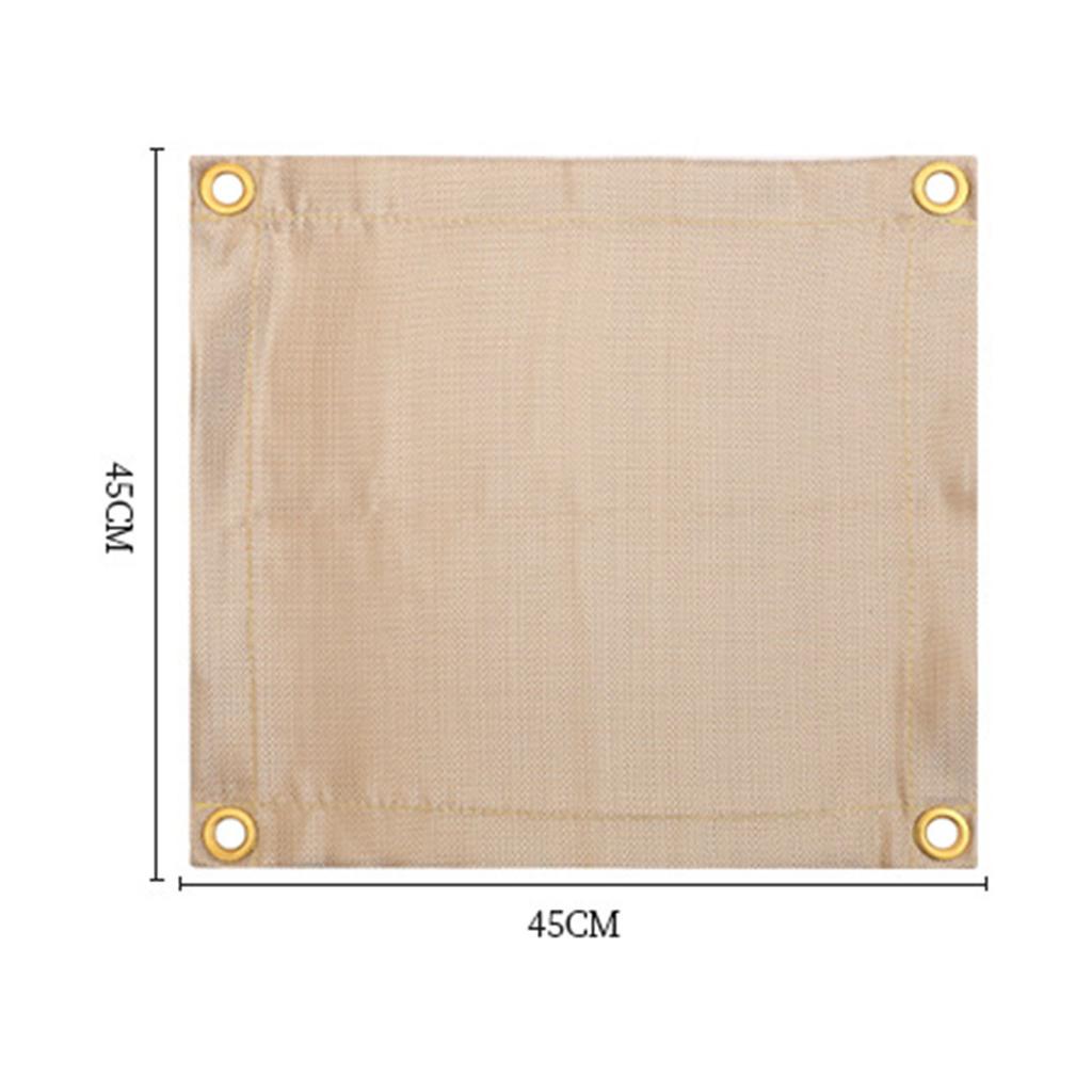 Fire Pit Mat Fiberglass Fireproof High Temperature Resistant Foldable Stove Grill Mat Blanket for Outdoor Camping Khaki