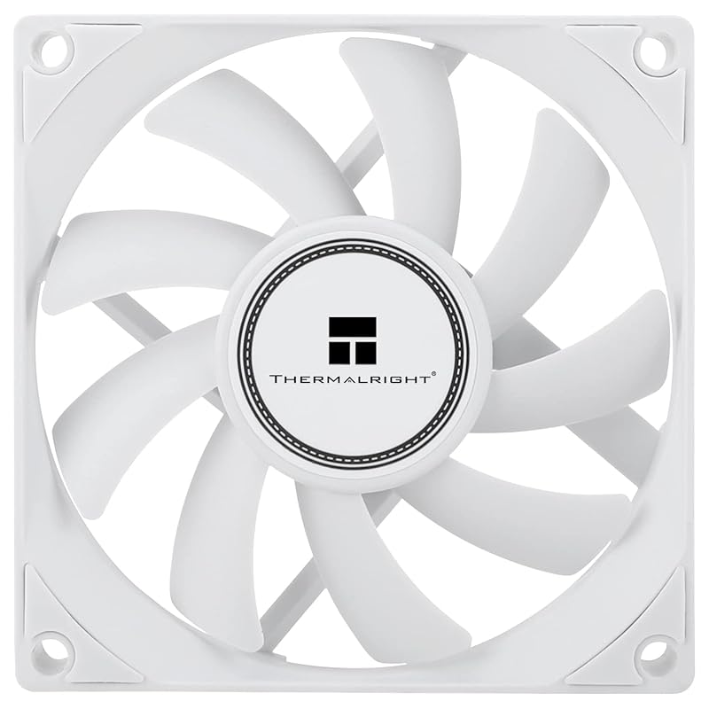 Thermalright TL-8015W CPU Fan Computer case Fan Quiet 4pin PWM PC Fan, 15mm Slimline Cooler Fan, 2200RPM Speed, 80mm CPU Cooling Fan(White) TL-8015W