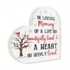 1pc Heart-Shaped Acrylic Memorial Sign with Red Cardinal & Tree Design - 'In Loving Memory of a Life So Beautifully Lived & a Heart So Deeply Loved' 