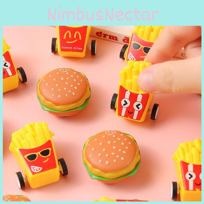 Inertia Kids Mini Car With French Fries Hamburgers Design For Pocket Toy Fun