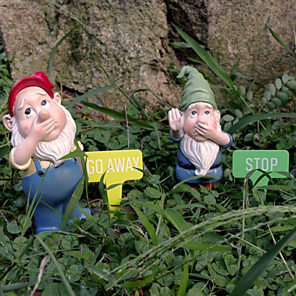 

1 Set Cute Garden Elf Statues Resin Gnome Figurines Crafts Dwarf Sculptures Balcony жёлтый