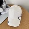 2026 New Korean Style Letter Baseball Cap for Women Solid Black Hard Top Fashion Sun Hat Large Head Circumference Visor Caps
