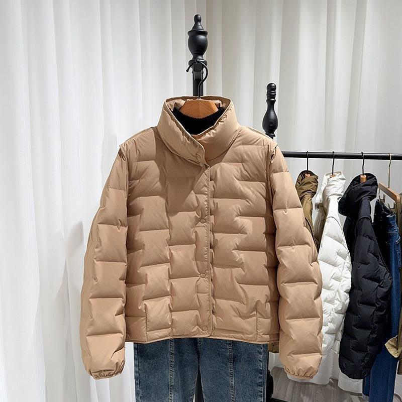Lightweight Down Jacket for Women's Small Men, High-end Stand-up Collar, New White Duck Down, Short Thin Coat In Autumn and Winter