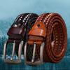 Waistband Weave Belt Men 3.5cm Width Braided Waist Belt Luxury Woven Leather Belts  Male