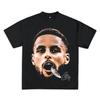 T-shirt di Cotone con Stampa della Star del Basket Steph Curry Sportivo Casual Moda Manica Corta Girocollo Alta Qualità Moda Ampio Unisex
