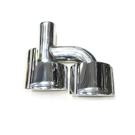 Mercedes C-Class W204 AMG Style Quad Exhaust Tailpipe Muffler Trim - Stainless Steel
