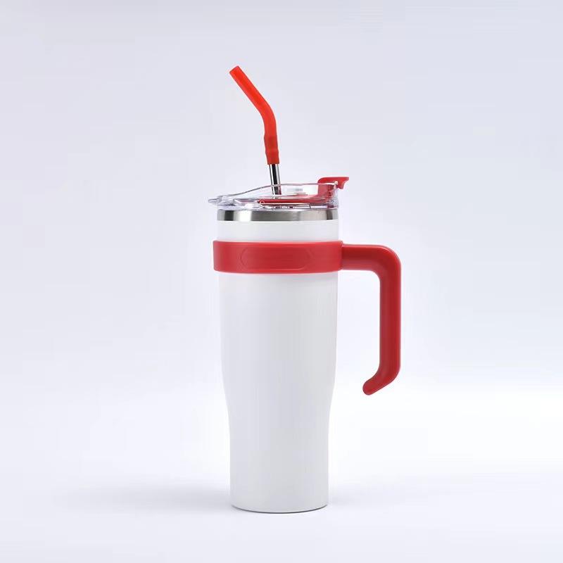 Кружка-стакан для смузи Big MAC Стальная ручка Термокружка Большая крышка Стакан для воды Офисная поилка Прочная Прочная Полезная Полезная 40oz
