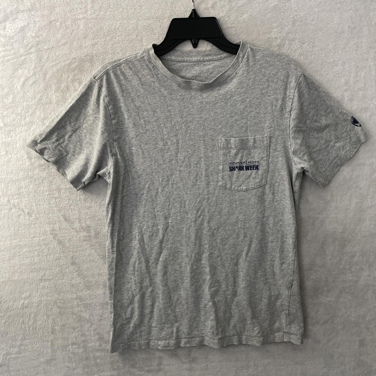 Vineyard Vines Adult T Shirt Shark Week Gray Graphic XS Cotton Crew Neck S разноцветный