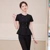 Gray Women's High-End Professional Short-Sleeve Two-Piece Summer Workwear