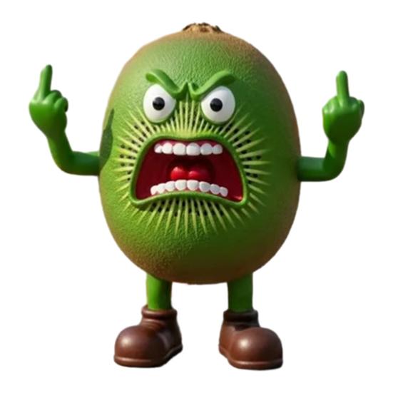 Angry Fruit Figurine Flipping The Bird Fruit Series Resin Ornament Stress Relief Middle Finger Fruit Statue for Office Desk Decoration