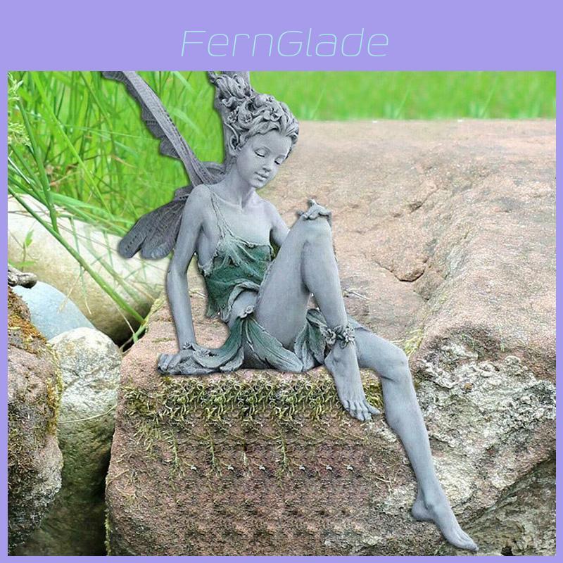 Enchanting Tudor And Turek Sitting Fairy Statue Outdoor Ornament For Garden Decor