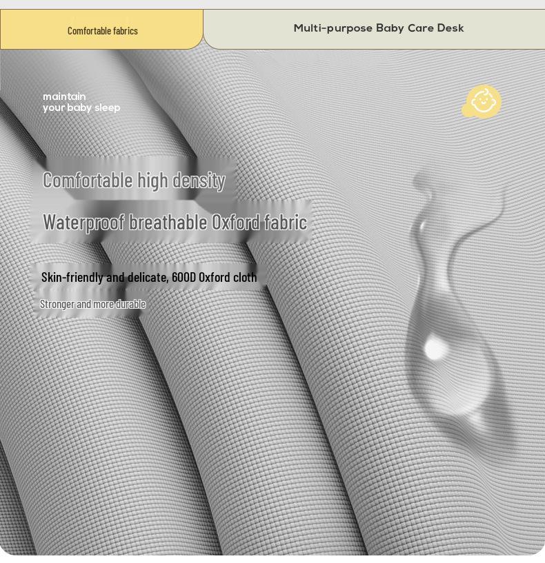 Portable Baby Changing Table: Multifunctional, Foldable & Washable for Diaper Changes and Massages