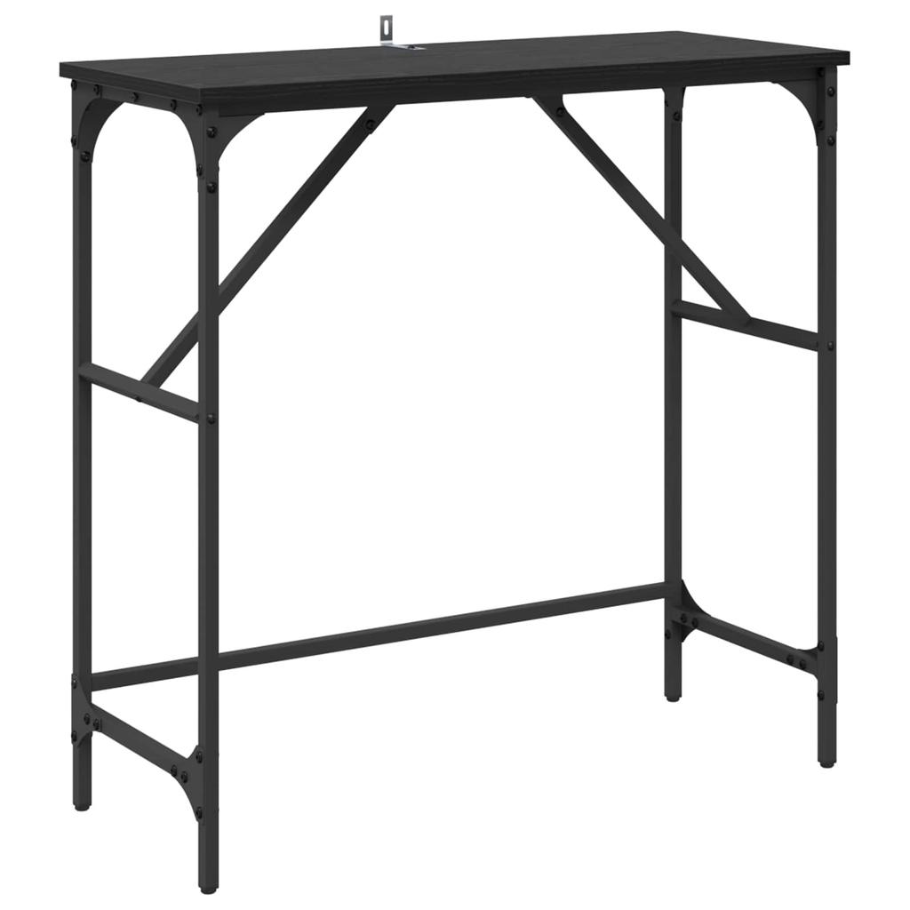 Console Table Black Oak Effect 75 x 32 x 75 cm