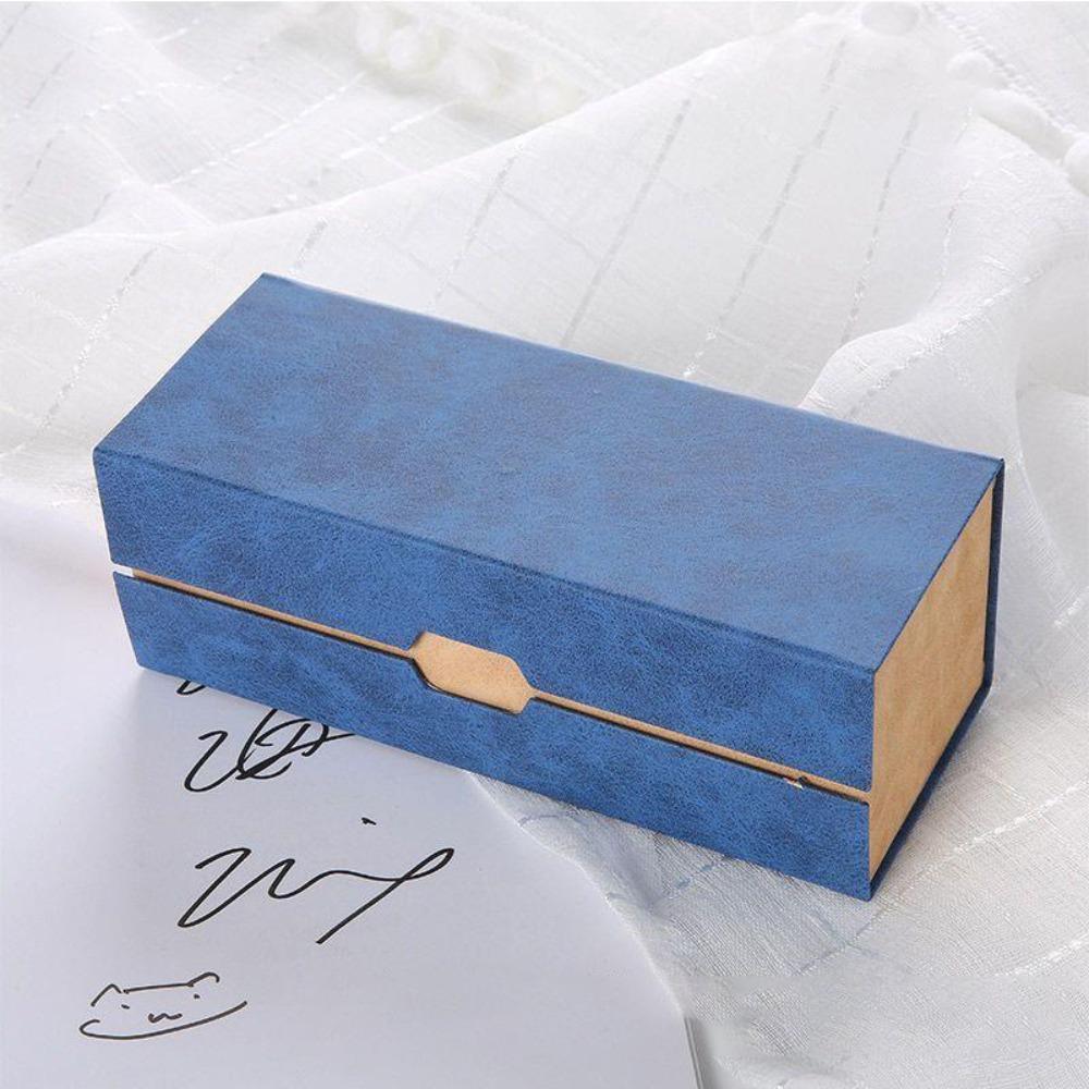 

Anti Pressure Double-layer Glasses Case Portable Simple Dual Sunglasses Cases Travel Sunglasses Organizer For Women Men синий