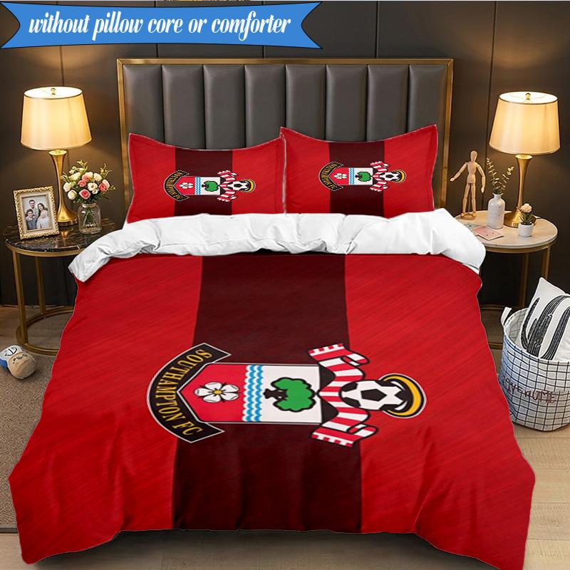 3-teiliges weiches Bettwäscheset mit FC-Wappen-Design, inklusive 1 Bettbezug und 2 Kissenbezügen. Perfekt für Schlafzimmer, Wohnheim, Fan-Geschenk