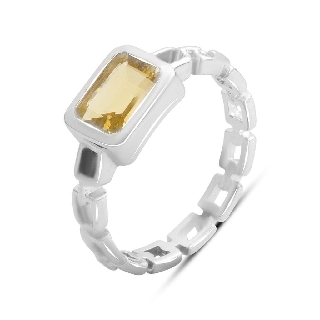 Серебряное кольцо с цитрином nano 1.325ct, вес изделия 3,17 гр (2189985)