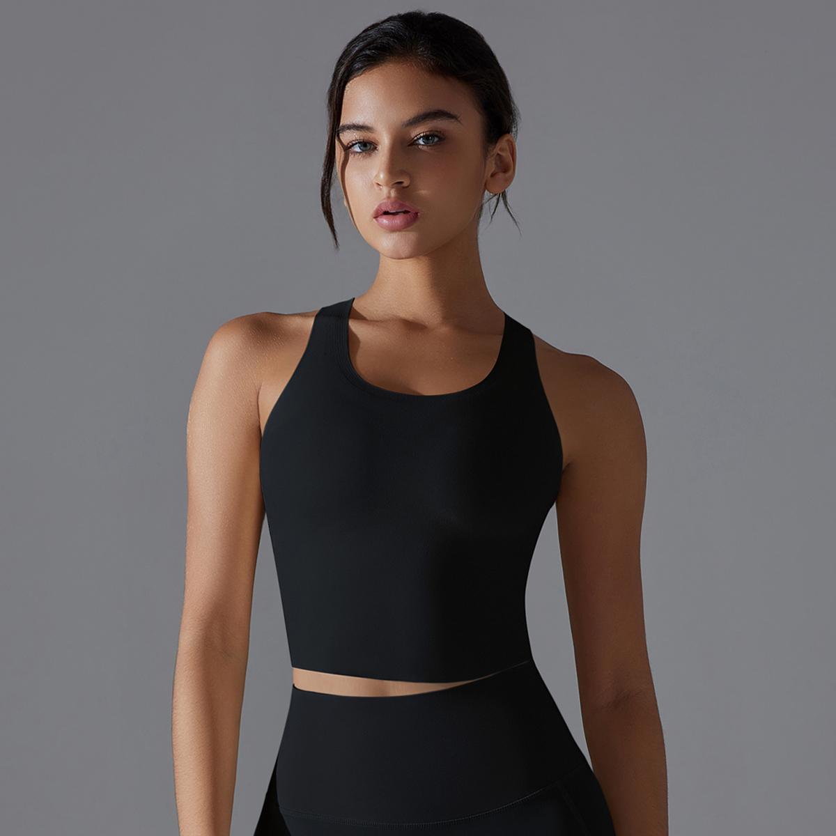 

Nessaj женские спортивные майки для фитнеса с открытой спиной, дышащий жилет без рукавов, майки для йоги S чёрный