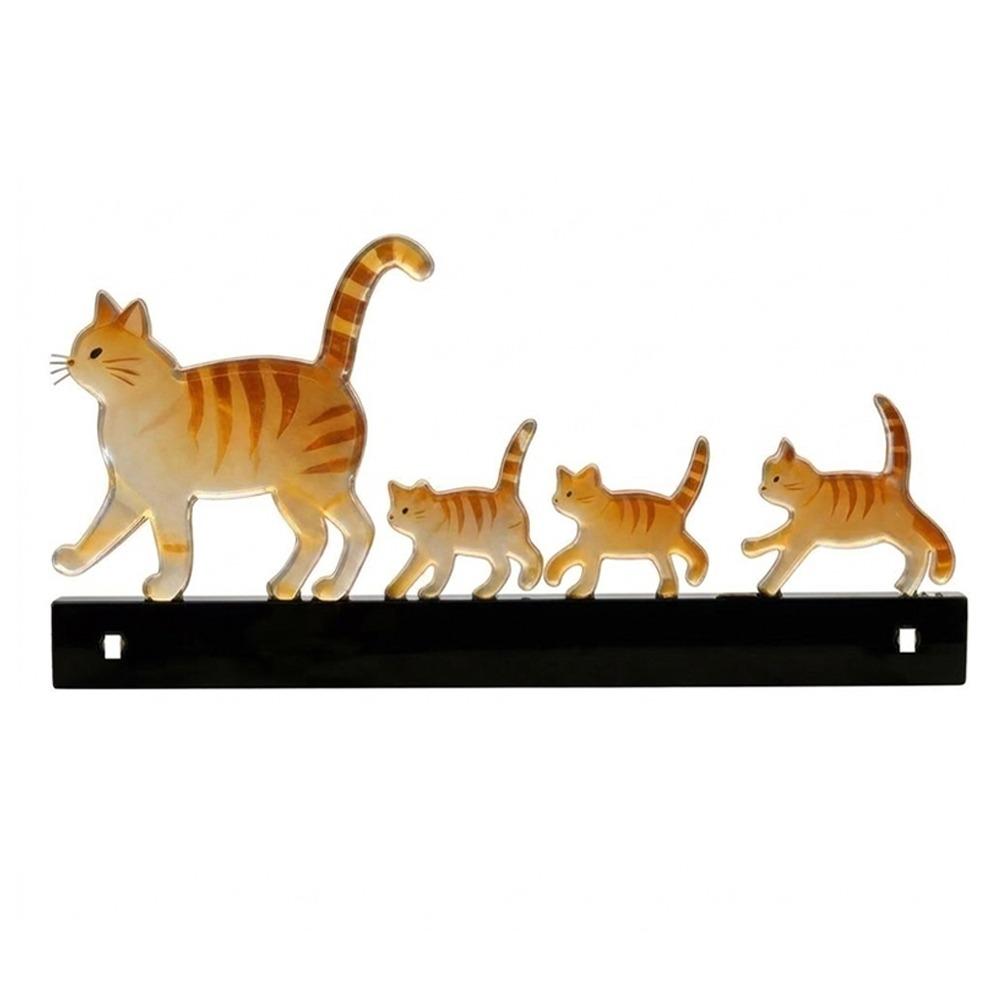 

Acrylic Walking Cats Decoration Cute Cat Garden Sculpture Cat Family Ornaments Farmhouse Home помаранчевий