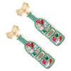 European and American Exaggerated Fashion Fresh Bow Alloy Diamond-encrusted Wine Bottle Earrings Letter Personality Temperament Earrings