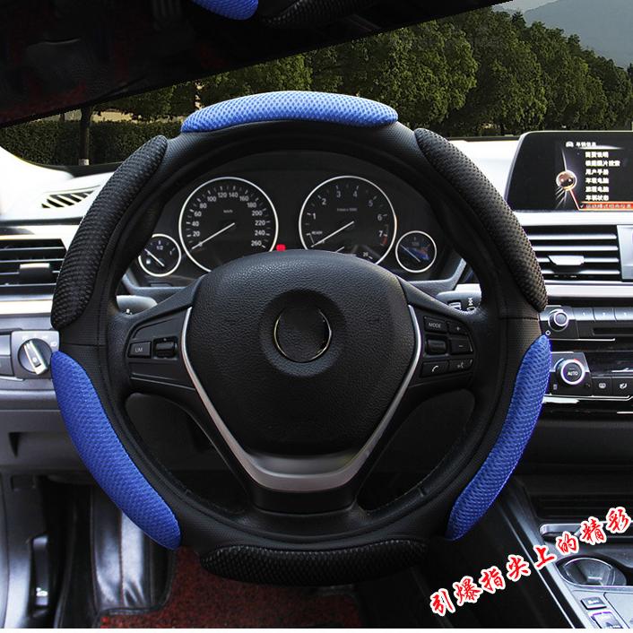 Rutschfester Lenkradbezug mit 3D-Design/Flockstoff-Auto-Lenkradflechtung Durchmesser 38CM Für 95% Autos