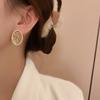 925 Silver Needle Retro French Pearl Earrings Women's Simple Hollow Stud Earrings Ears