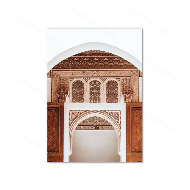 Moderne islamische Architektur Allah Muhammed marokkanische Moschee Zitat Poster Wand Kunst Tür Leinwand Druck Malerei Home Decor