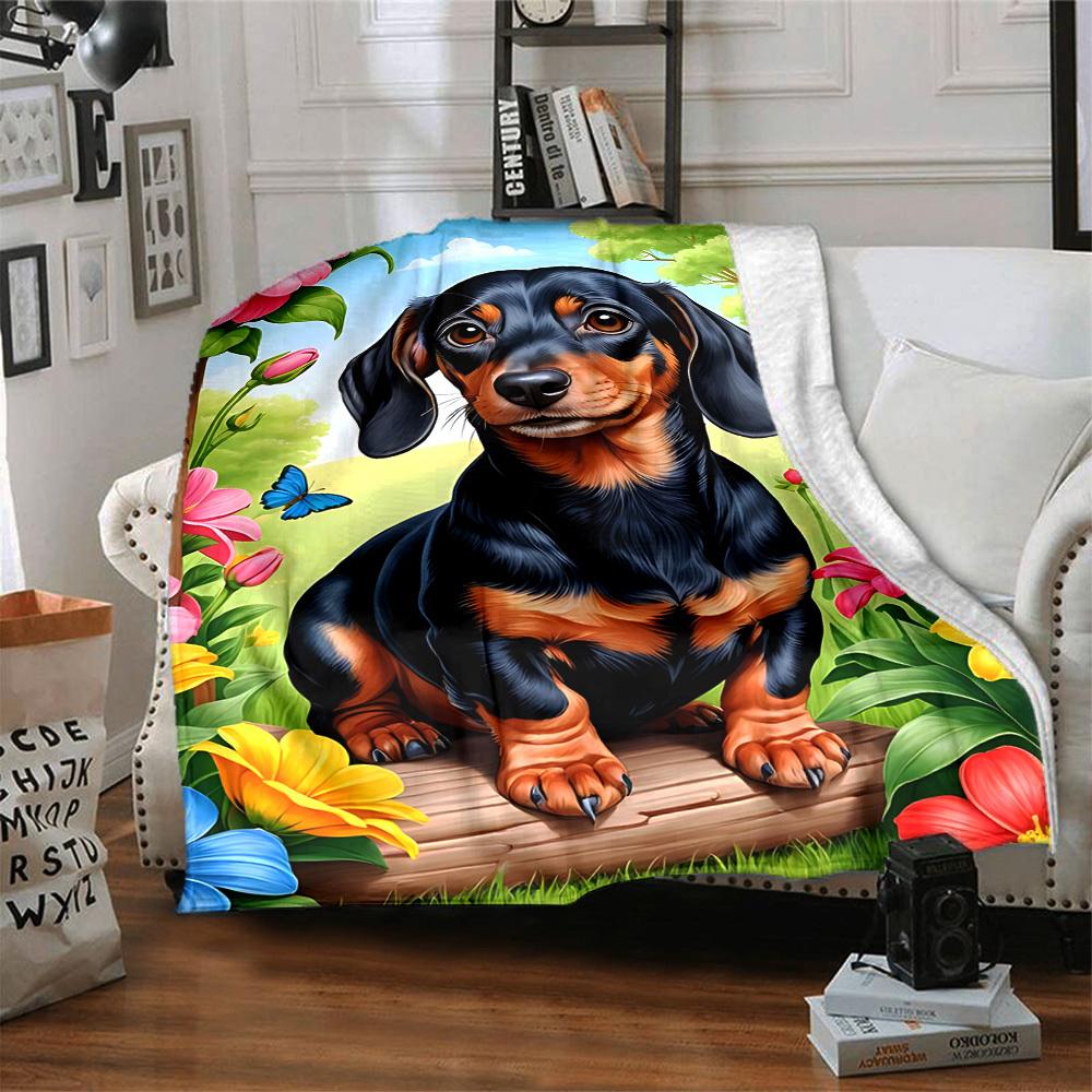 1PC Dachshund Blanket, Throw For Sofa, Bed, Travel, Camping, Livingroom, And Bed, Printing Blanket With Soft And Warm Fabric yy250918131