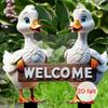 Cute Ducks Garden Stake, 2D Acrylic Rooster Decoration, Farmhouse Yard Art Stake, Outdoor Duck Welcome Sign for Lawn Flower Bed