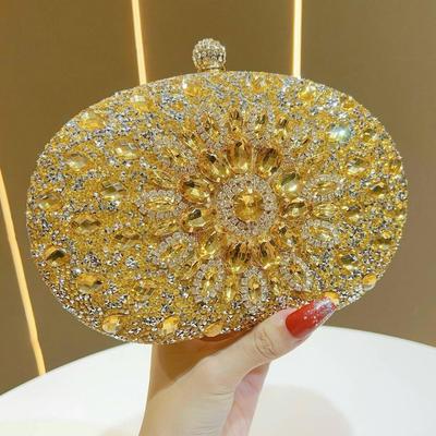 Rhinestone Sunflower Evening Bag: Luxury & Versatile Crossbody Handbag with Elegant Sparkle