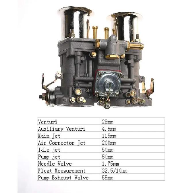 

Carburetor for Weber 40 IDF 40mm 2 Barrel Fits BMW VW Beetle Bug Fiat Porsche with Air Horn