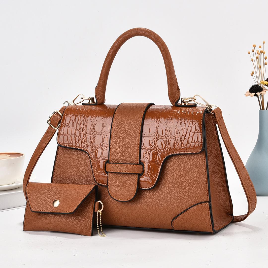 Women s Vegan Leather Tote Bag Stylish Top-Handle Satchel Crossbody Shoulder Bag Handbag Purse with Clutch Wallet