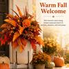 Set of 2 Fall Maple Leaf and Floral Arrangement Stands with Ground Stakes, Persian Grass Holiday Decor Display