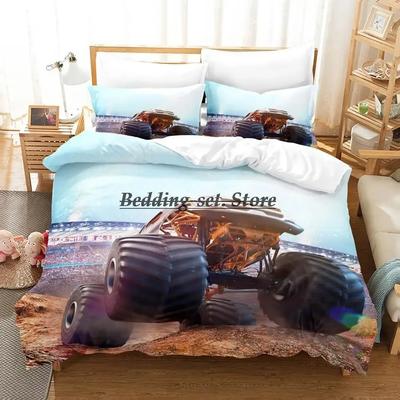 New Monster Jam Bedding Set Single Twin Full Queen King Size Bed Set Aldult Kid Bedroom Duvetcover Sets 3D Anime Bed Sheet Set