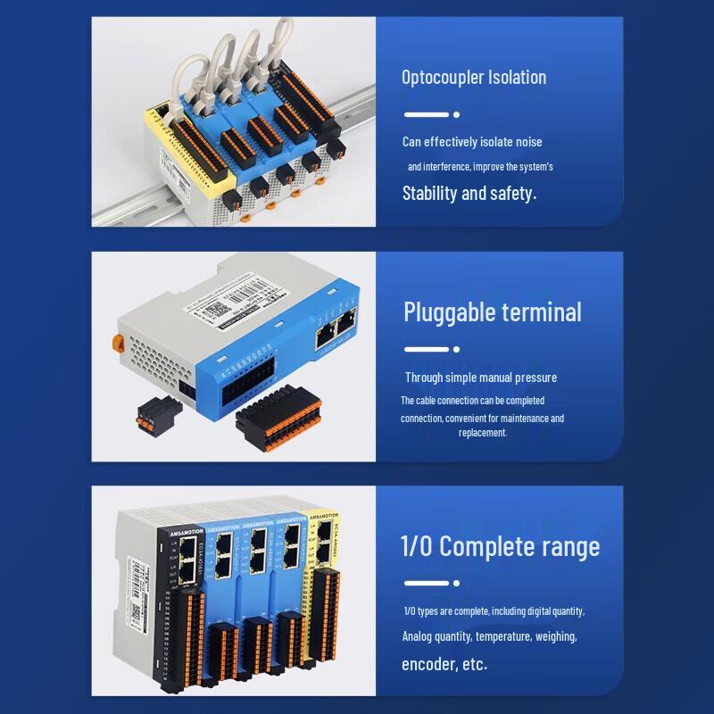 AIMOXUN EtherCAT Remote IO Module with Built-in Switch