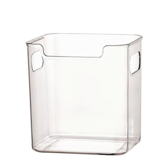 

Cooling Clear Storage Boxes Extra-Thick Shatterproof PET Containers with Handles Stackable Refrigerator Organizers Small